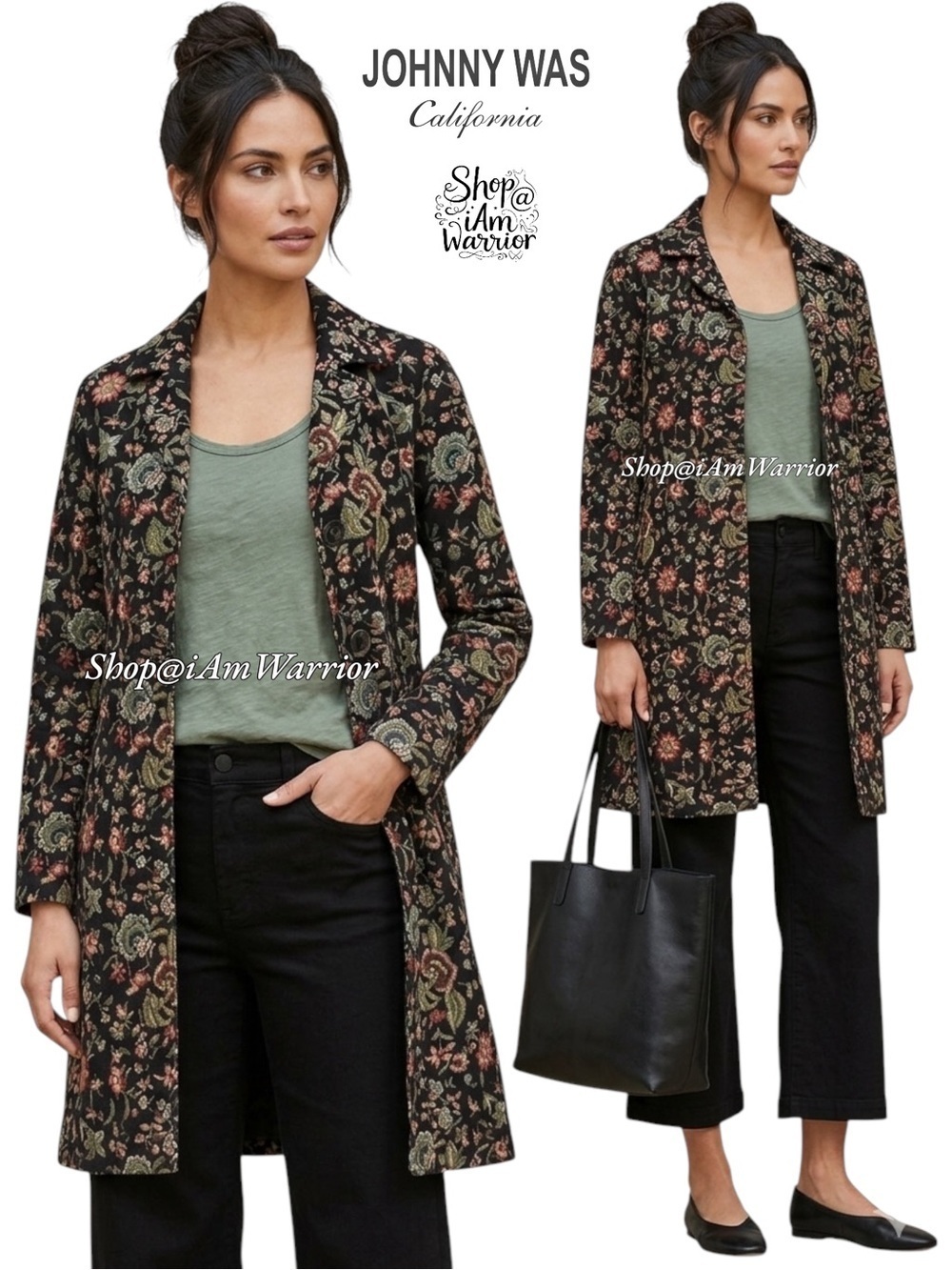 Johnny Was floral embroidered cotton coat *shop@iamwarrior